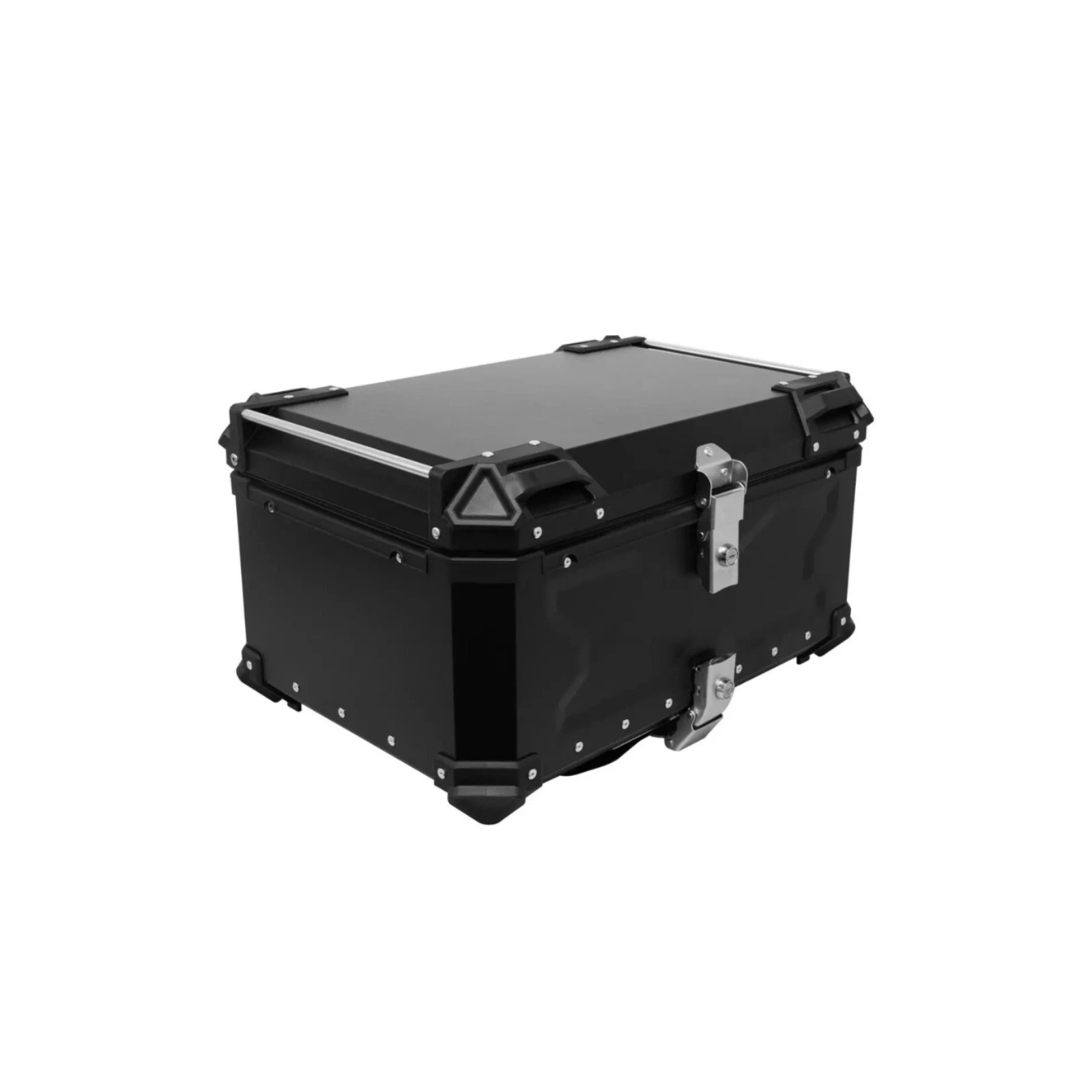 Motorcycle Top Box 65L Aluminium Luggage Top Case Universal Fitting Plate Black