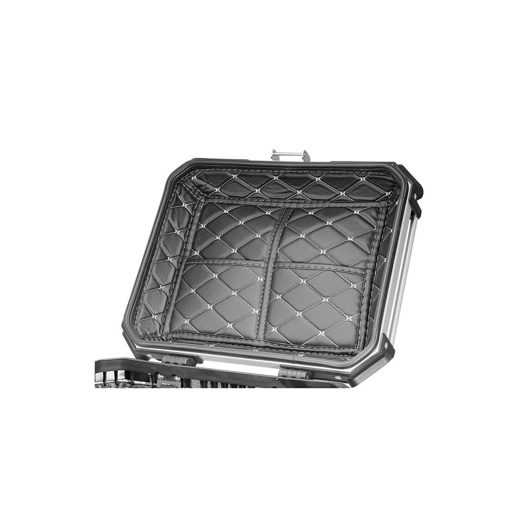 Motorcycle Top Box 45L Aluminium Luggage Top Case Universal Fitting Plate Black
