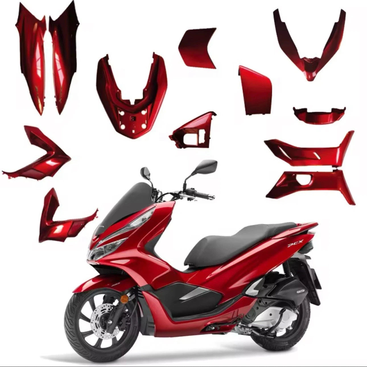 Honda PCX125 K97 2018 2019 2020 Complete Panel Set Fairing Set Red